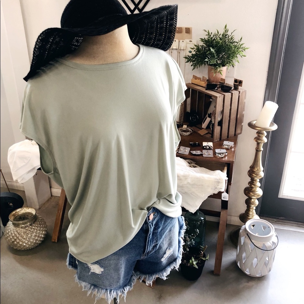 Mint Green Jodifl Twist back blouse